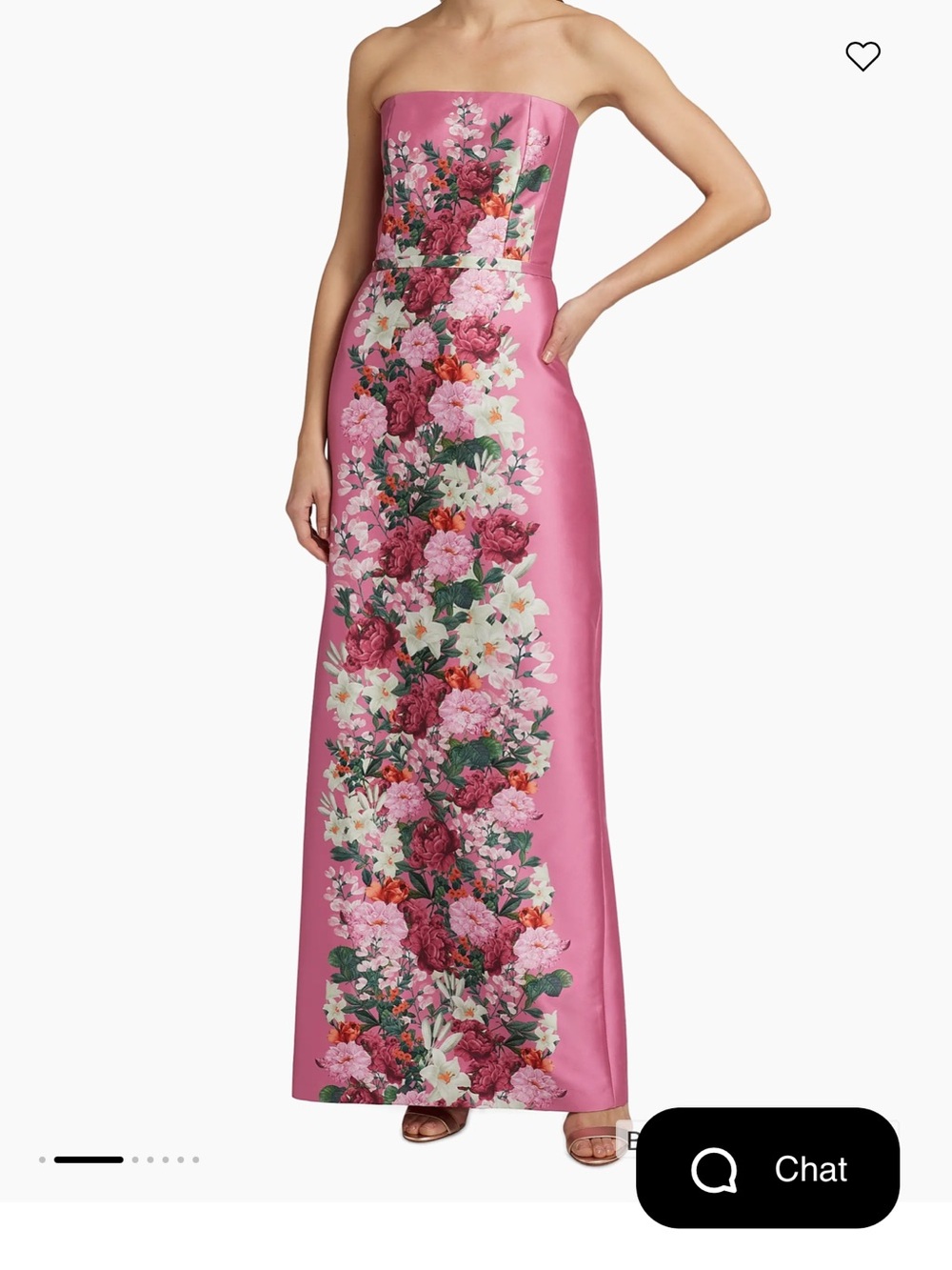 Sachin + Babi Strapless Pink Floral Column Gown